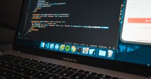 Code editor open on a MacBook laptop screen